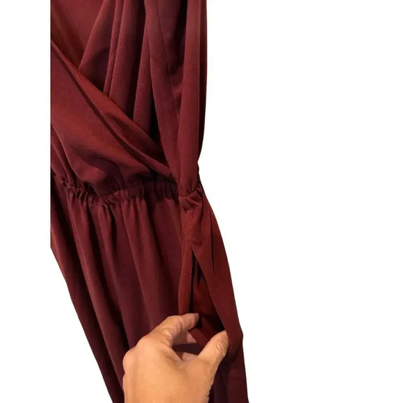 Wilfred Women's Maroon Sleeveless Shanghai Strap A-Line Midi Dress Size Small - Picture 4 of 7